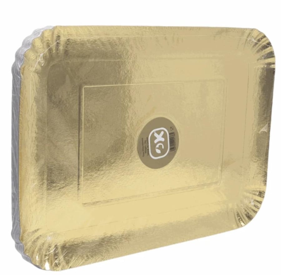 اوكيه صحون حلا ذهبي مقاس 350*250 مستطيل 400 جرام