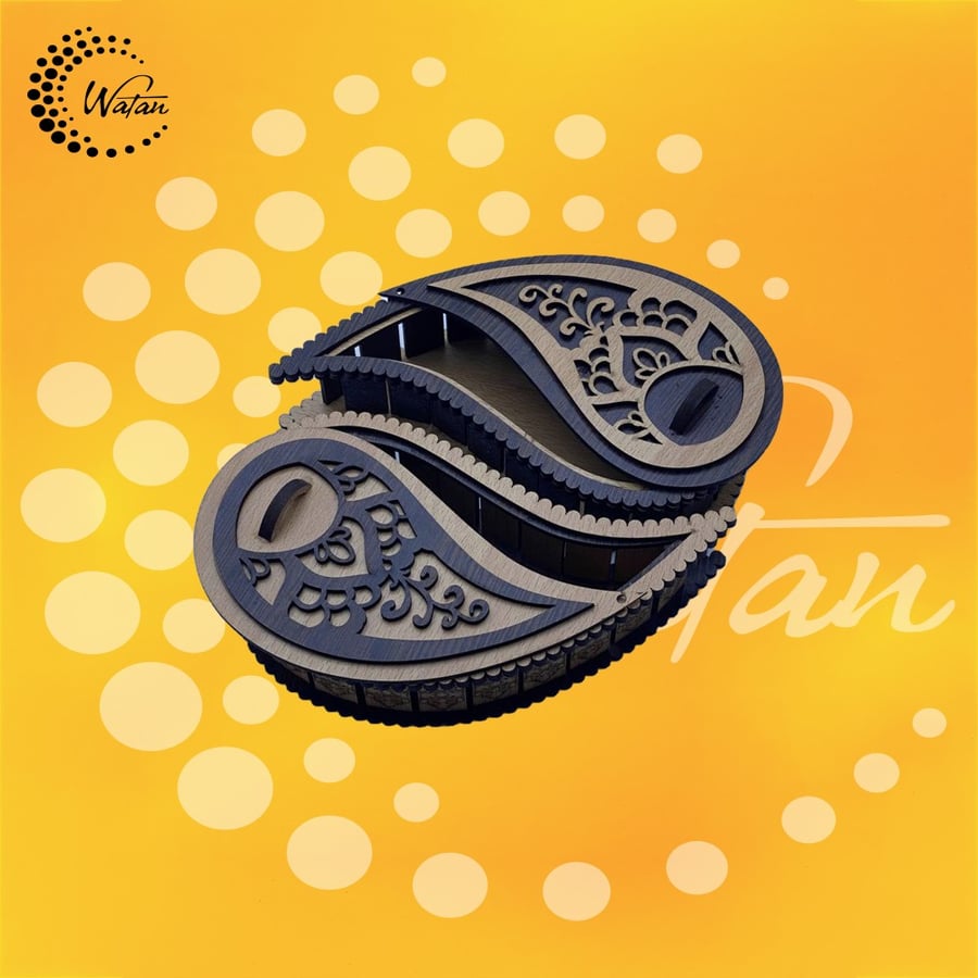صندوق حلويات خشبي مزخرف (71)