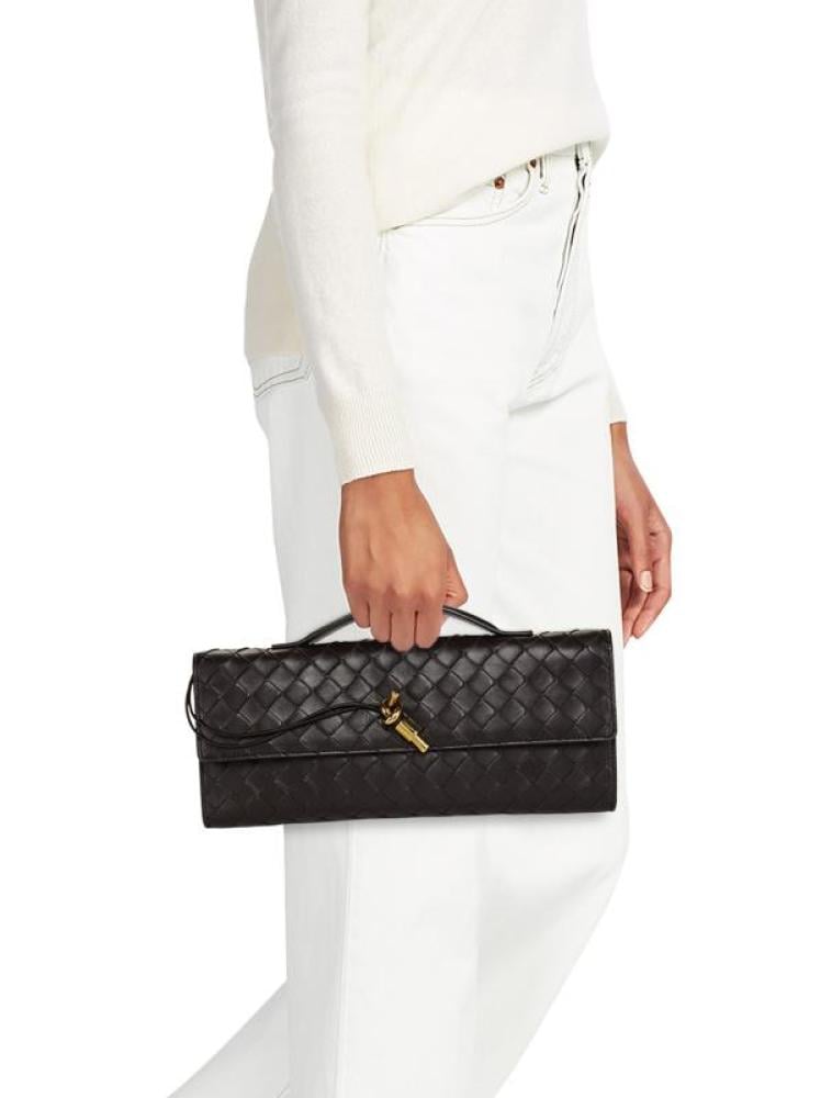 باوتش كلاتش بوتيغا 31 سم أسود | Bottega Veneta Clutch 31 cm Black