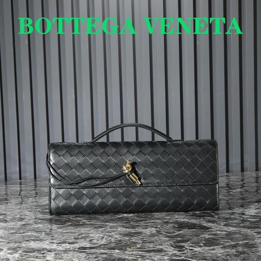 باوتش كلاتش بوتيغا 31 سم أسود Bottega Veneta Clutch 31 cm Black