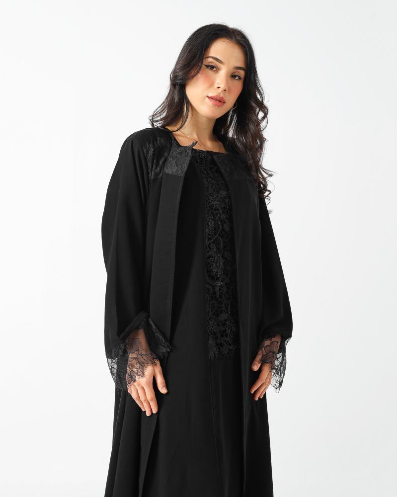 Black Lace Occasion Abaya