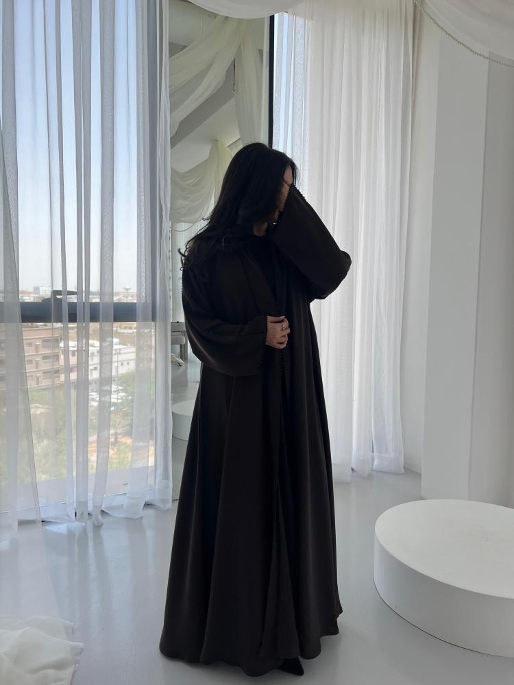 Deep Brown A Cut Abaya