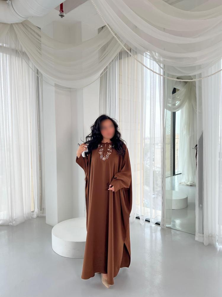 Brown Embroidered Dress