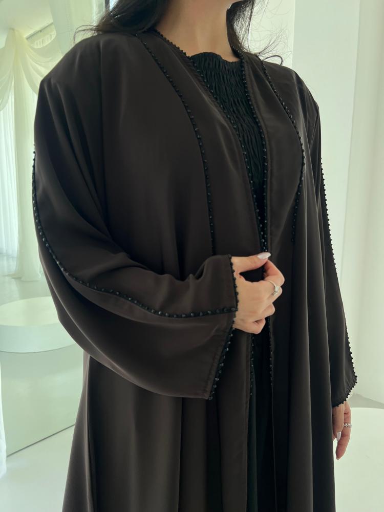 Deep Brown A Cut Abaya