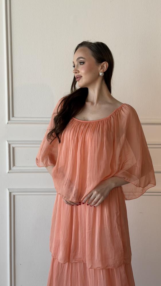 Layered silk dress