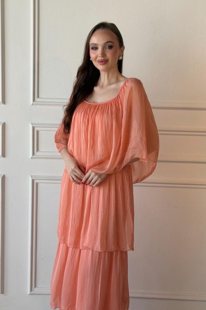 Layered silk dress