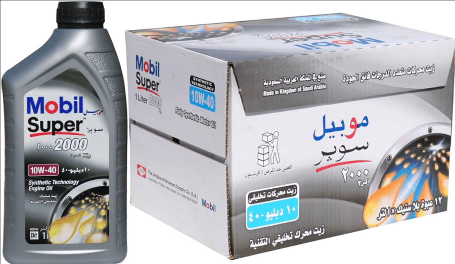 زيت محرك موبيل 10W40 نصف تخليقي كرتون 12 لتر