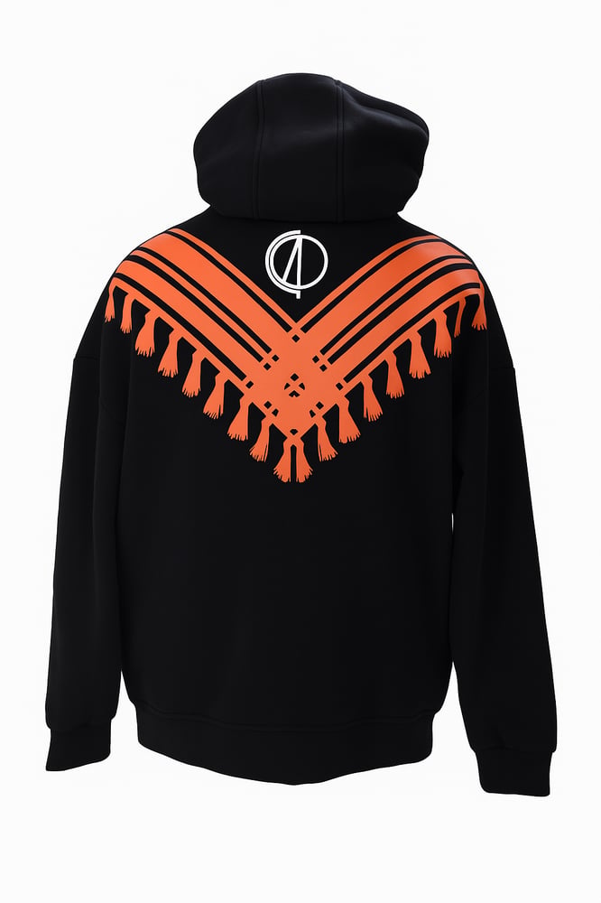 Black hoodie with a shemagh design