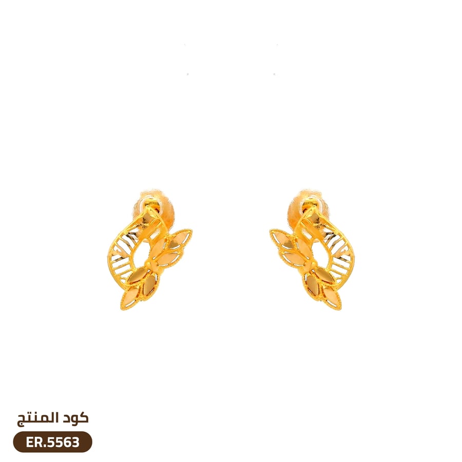 حلق مفرغ ناعم ذهب عيار 21(ER.5563)
