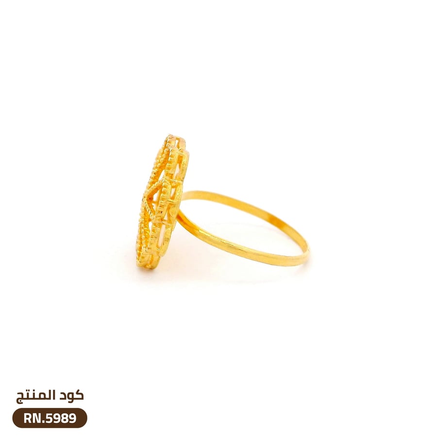 خاتم وردة القلوب ذهب عيار 21 (RN.5989)