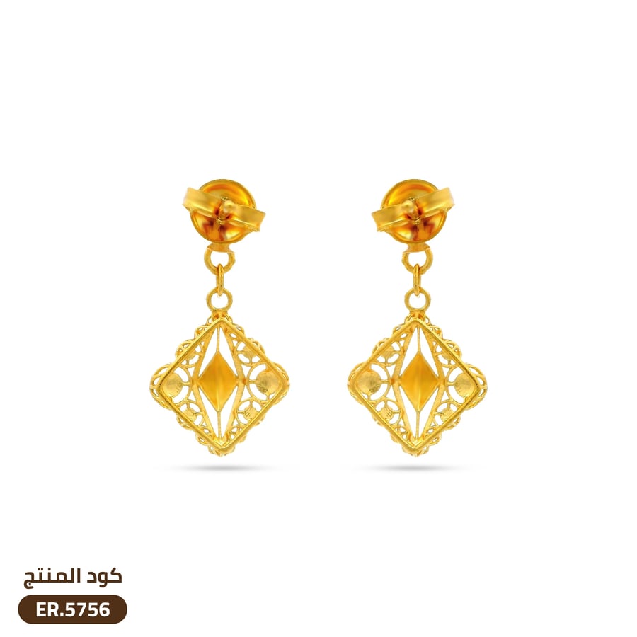 حلق ذهب عيار 21 (ER.5756)