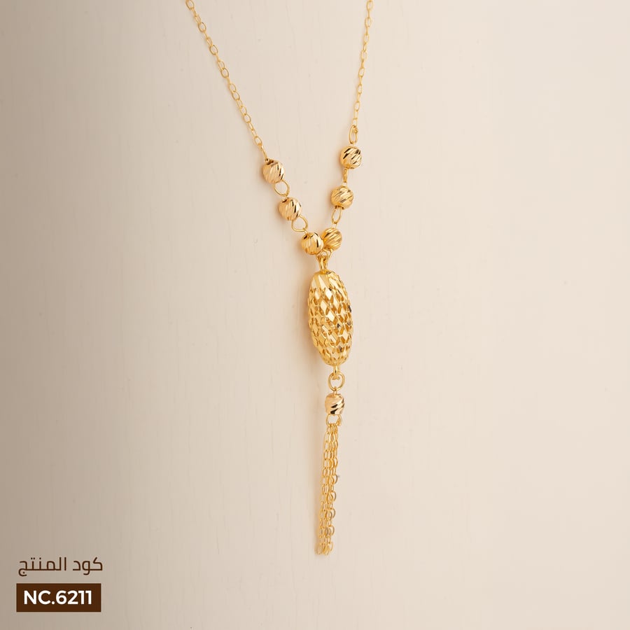 قلادة تصميم اسطواني ذهب عيار 21 (NC.6211)