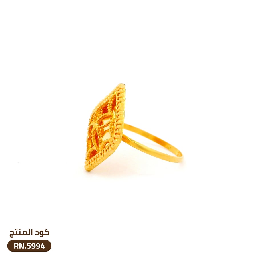 خاتم تصميم زهرة ذهب عيار 21 (RN.5994)