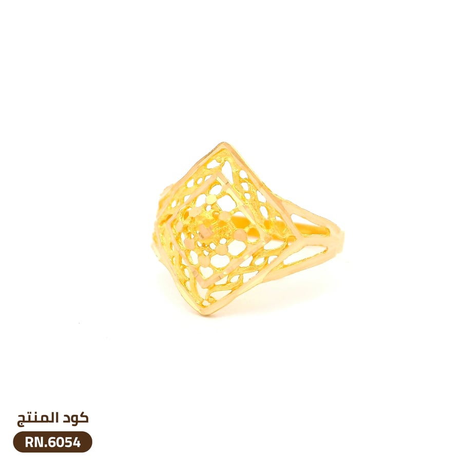 خاتم تصميم شبكي ذهب عيار 21 (RN.6054)
