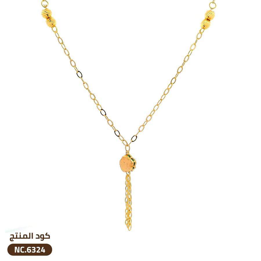 قلادة زهرة الفيروز ذهب عيار 21 (NC.6324)