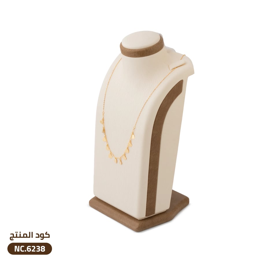 قلادة علي شكل قلوب ذهب عيار 21 (NC.6238)