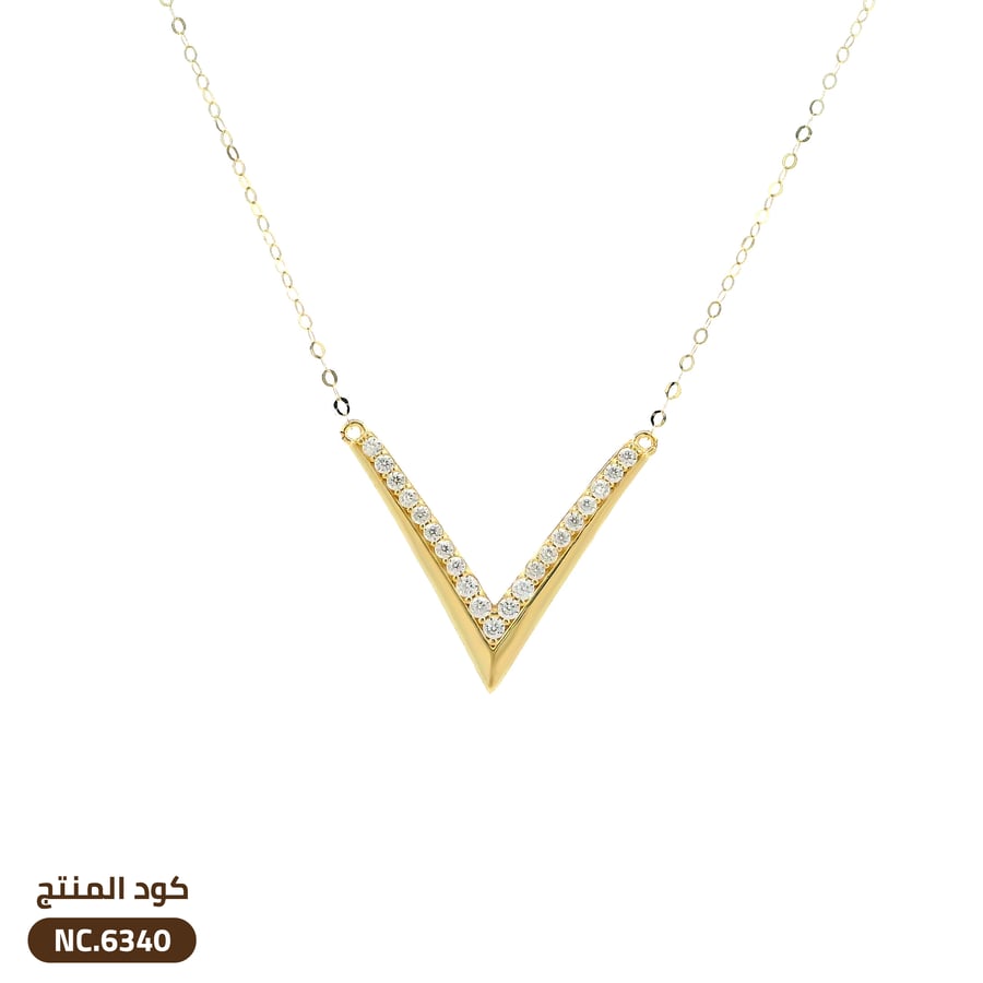 قلادة علي شكل V ذهب عيار 18 (NC.6340)