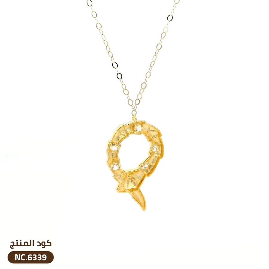 قلادة مزينة بالزركون ذهب عيار 21 (NC.6339)