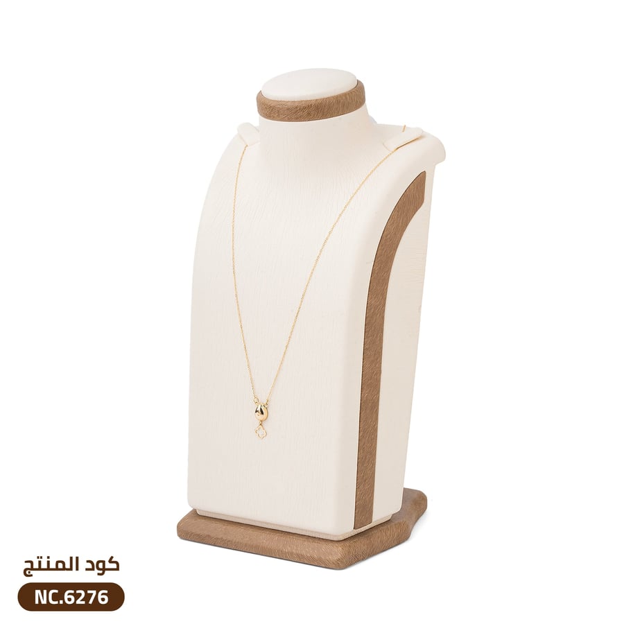 قلادة الدمعة مع زهرة متدلية ذهب عيار 18 (NC.6276)