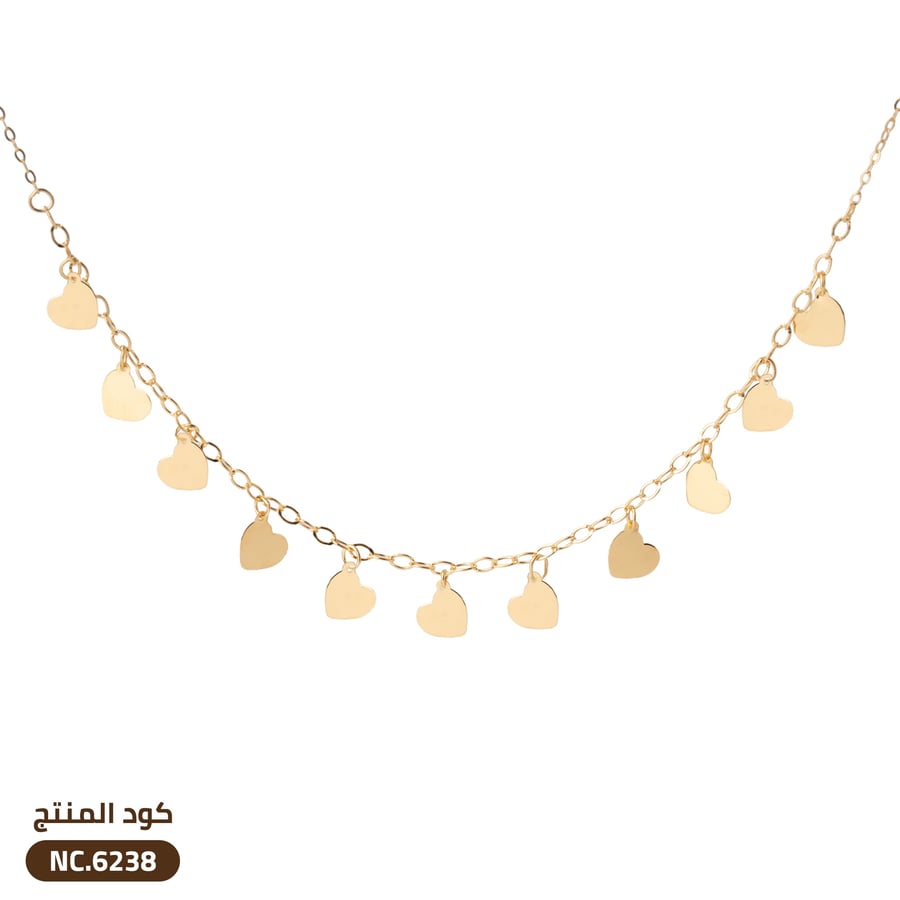 قلادة علي شكل قلوب ذهب عيار 21 (NC.6238)