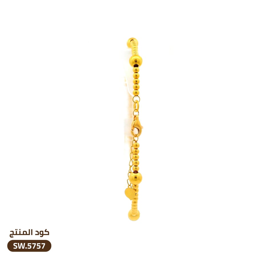 سوار مزين بكرات ذهب عيار 21 (SW.5757)