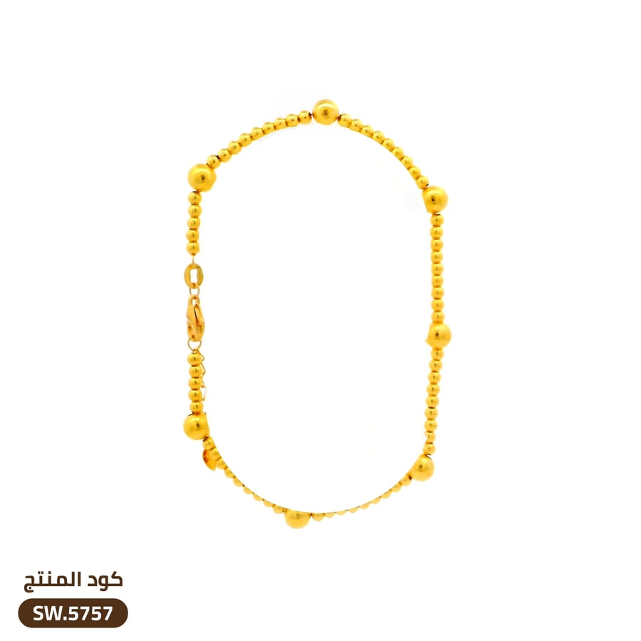 سوار مزين بكرات ذهب عيار 21 (SW.5757)