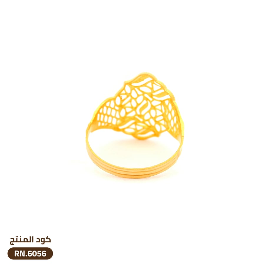 خاتم تصميم شبكي ذهب عيار 21 (RN.6056)