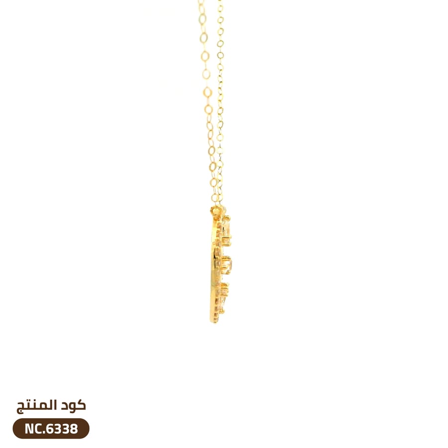 قلادة دائرية مرصعة بالزركون ذهب عيار 18 (NC.6338)