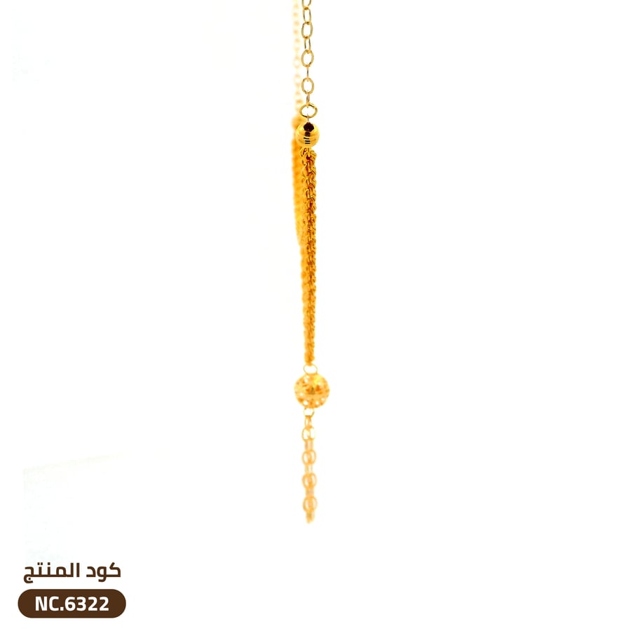 قلادة مبرومة طبقتين ذهب عيار 21 (NC.6322)