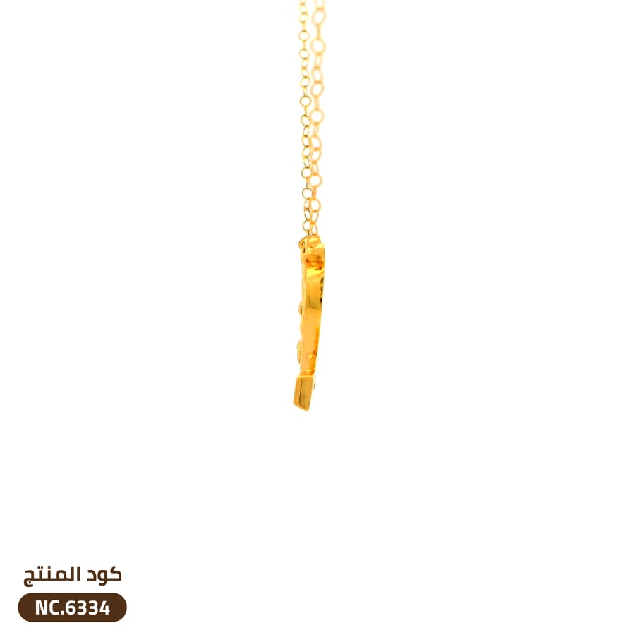 قلادة قلب مرصع بالزركون ذهب عيار 21 (NC.6334)
