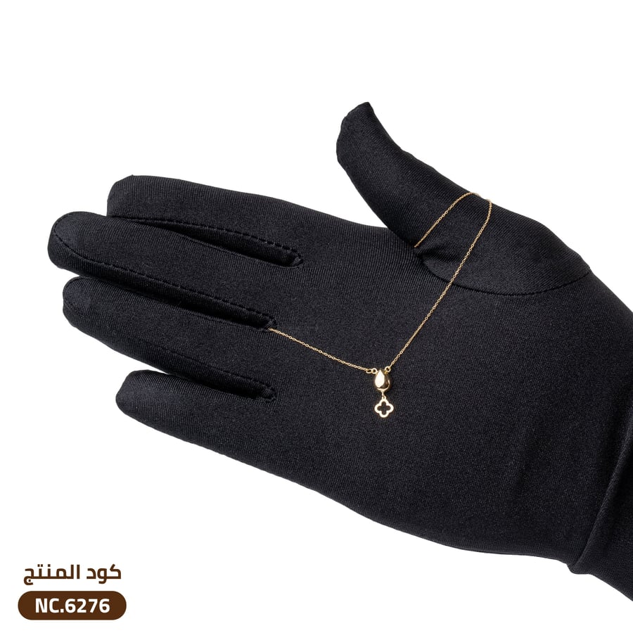 قلادة الدمعة مع زهرة متدلية ذهب عيار 18 (NC.6276)