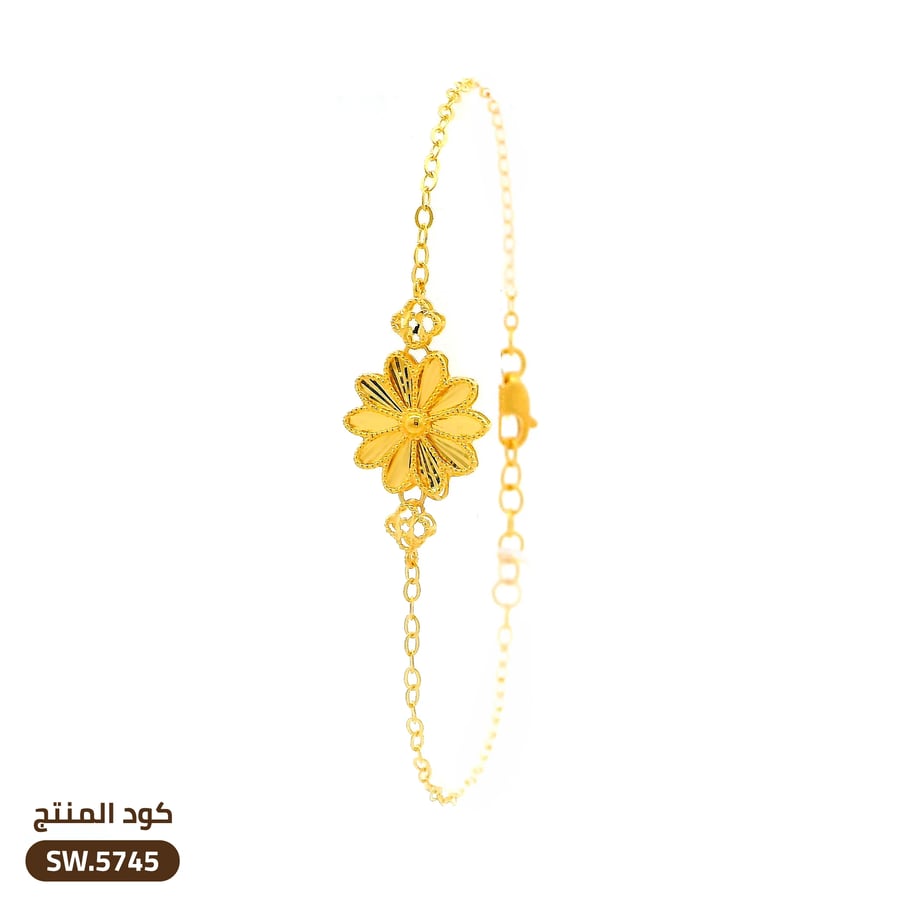 سوار زهرة ناعمة ذهب عيار 21 (SW.5745)