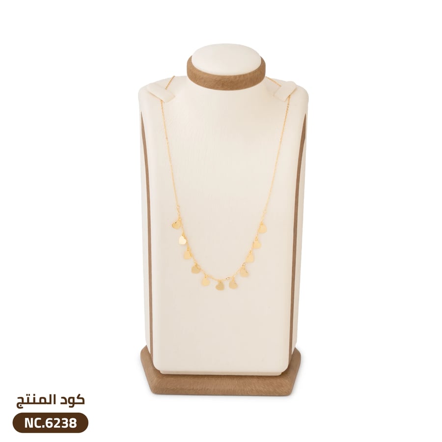 قلادة علي شكل قلوب ذهب عيار 21 (NC.6238)