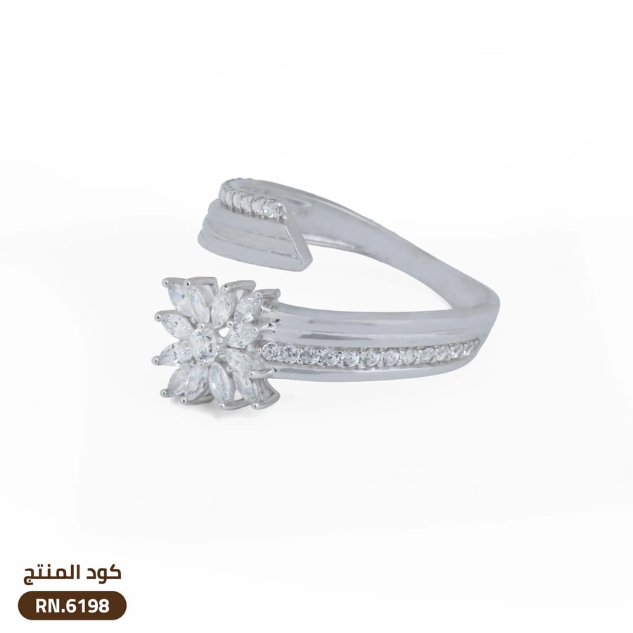 خاتم  ذهب ابيض عيار 18 (RN18-6198)