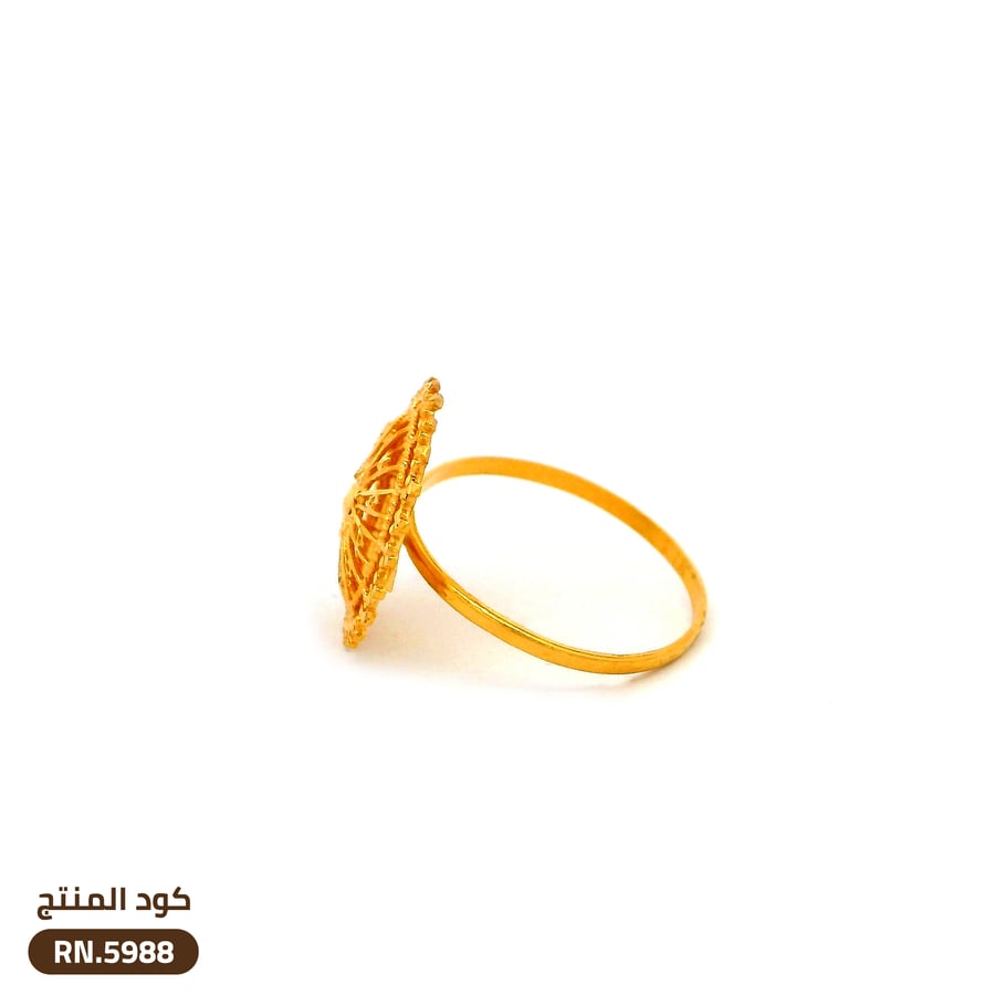 خاتم شعاع دائري ذهب عيار 21 (RN.5988)
