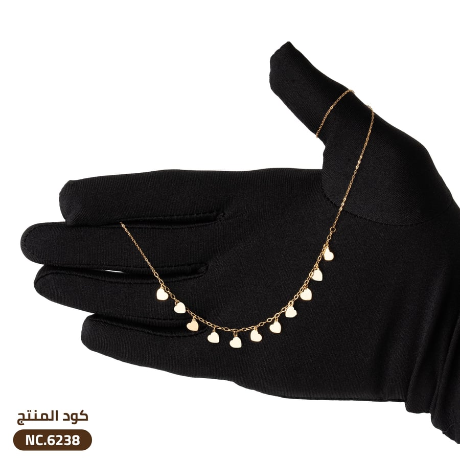 قلادة علي شكل قلوب ذهب عيار 21 (NC.6238)