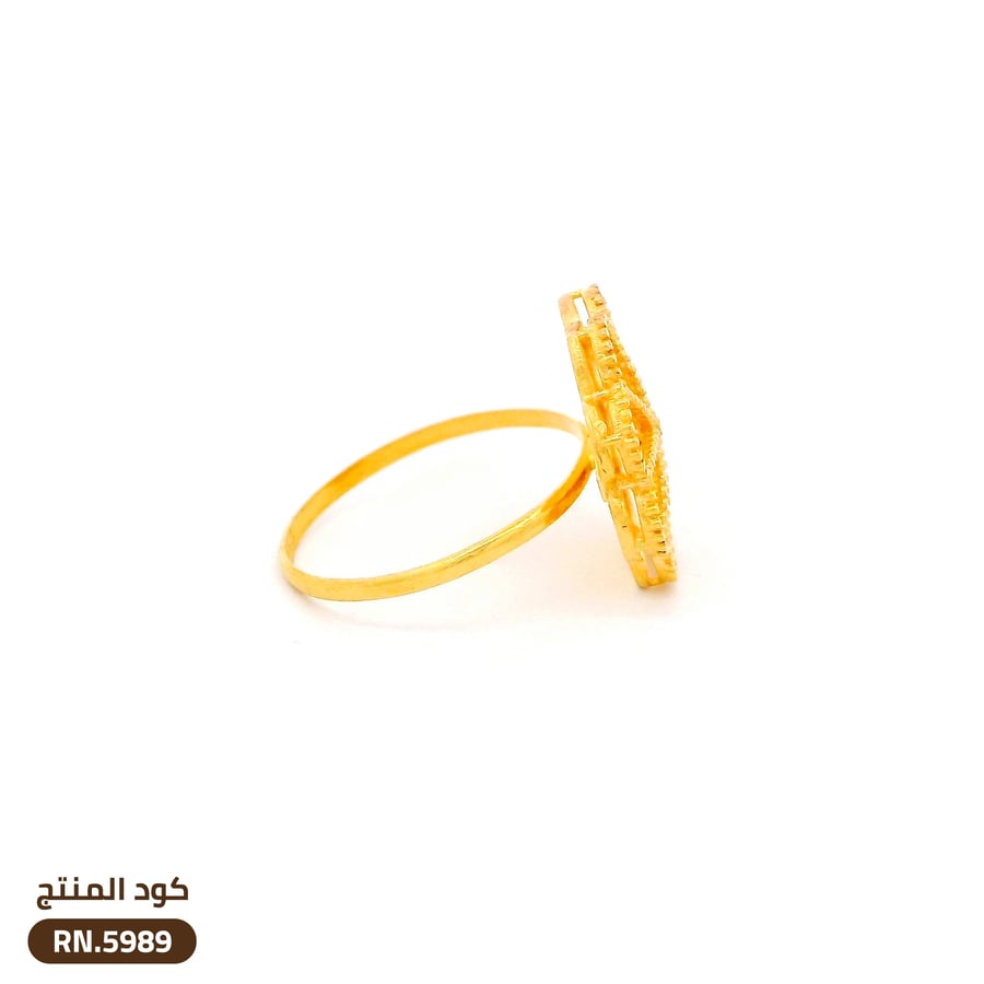 خاتم وردة القلوب ذهب عيار 21 (RN.5989)