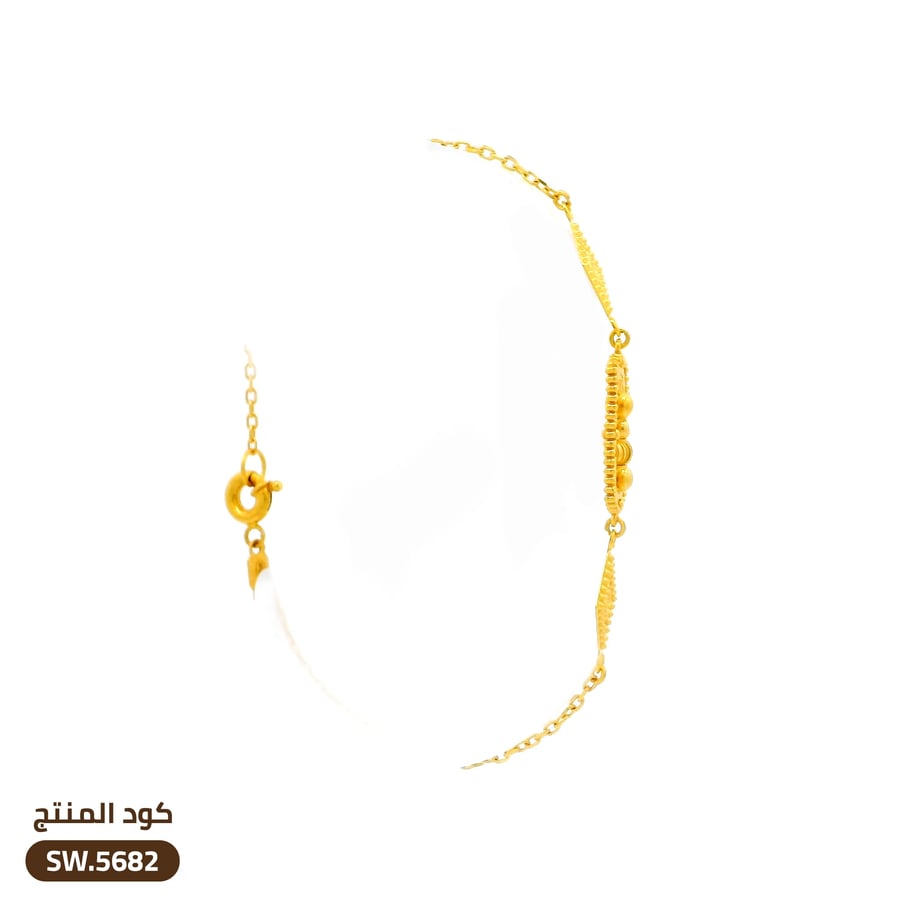 سوار مستطيل بكرات ذهب عيار 21 (SW.5682)