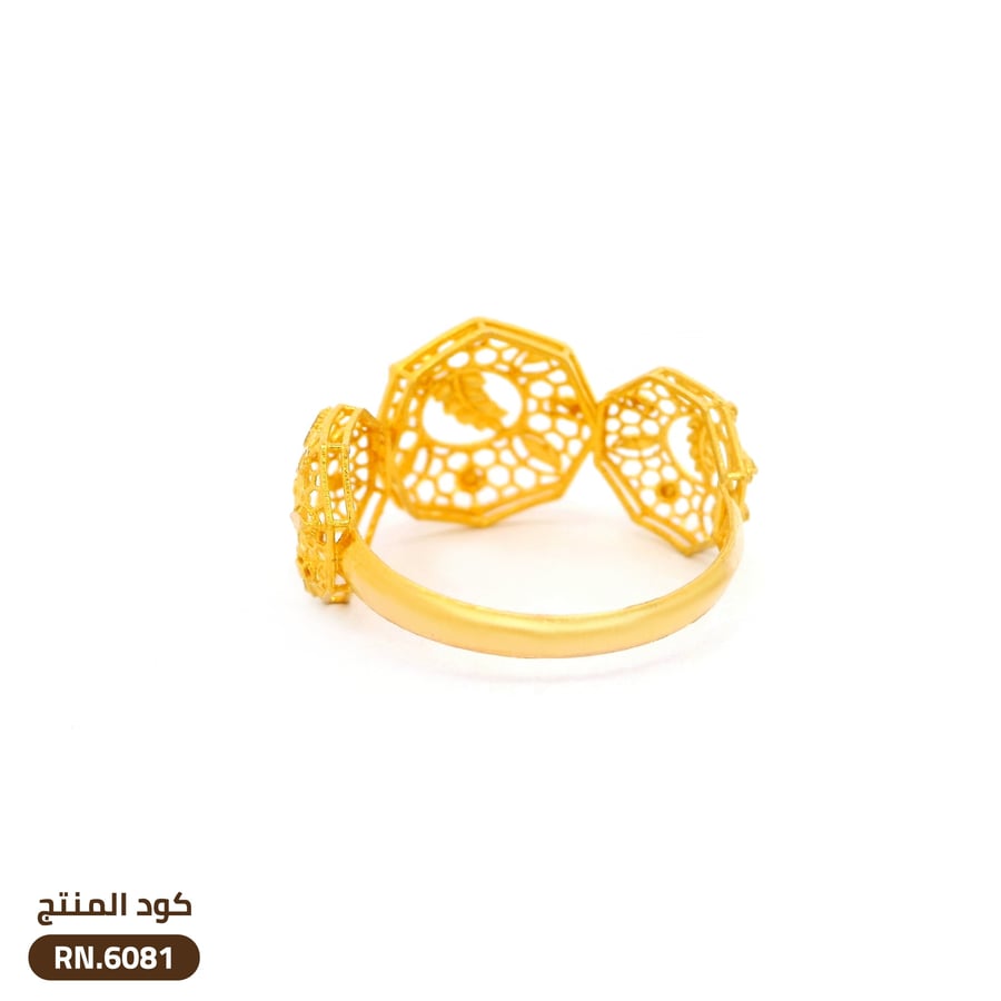 خاتم خلية النحل ذهب عيار 21 (RN.6081)