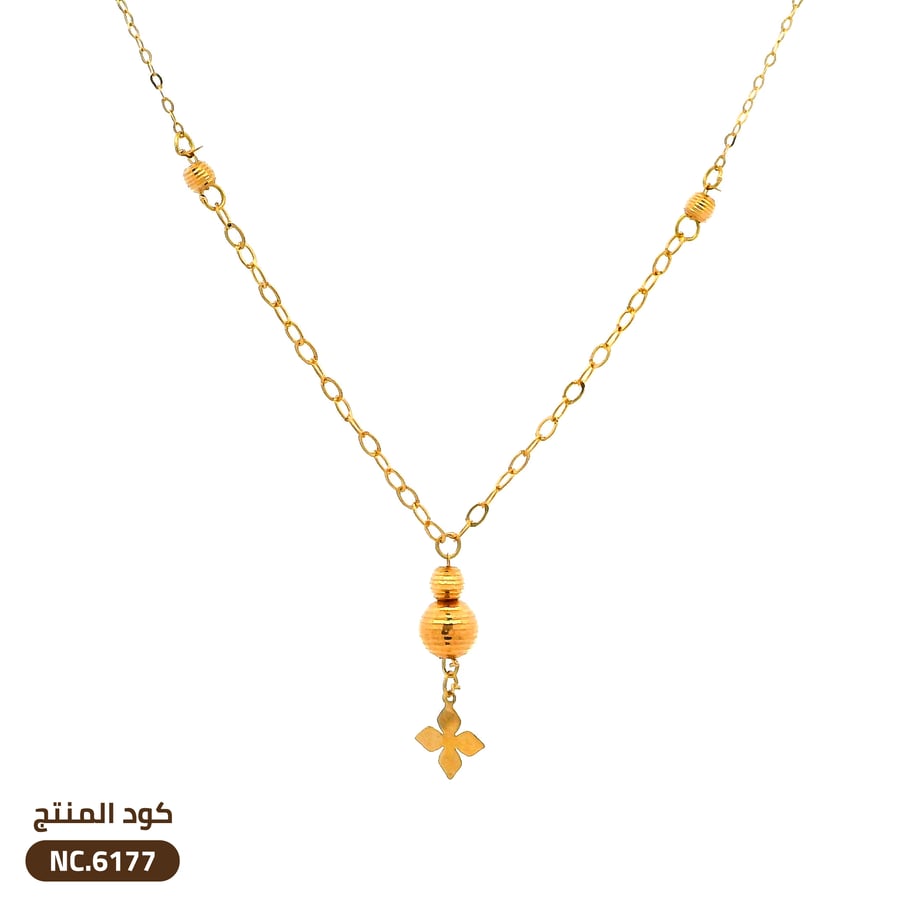 قلادة زهرة بكرات ذهب عيار 21 (NC.6177)