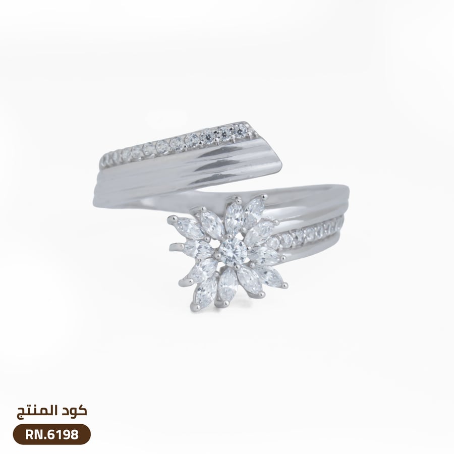 خاتم  ذهب ابيض عيار 18 (RN18-6198)