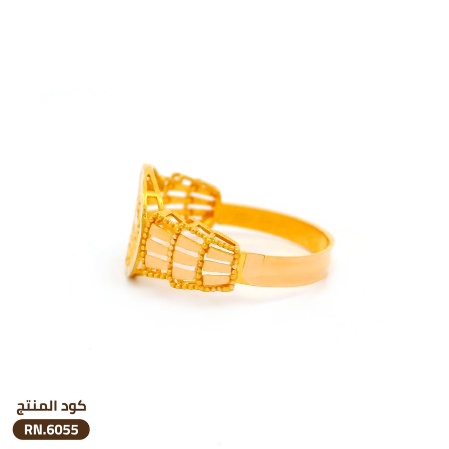 خاتم دائري مفرغ ذهب عيار 21 (RN.6055)