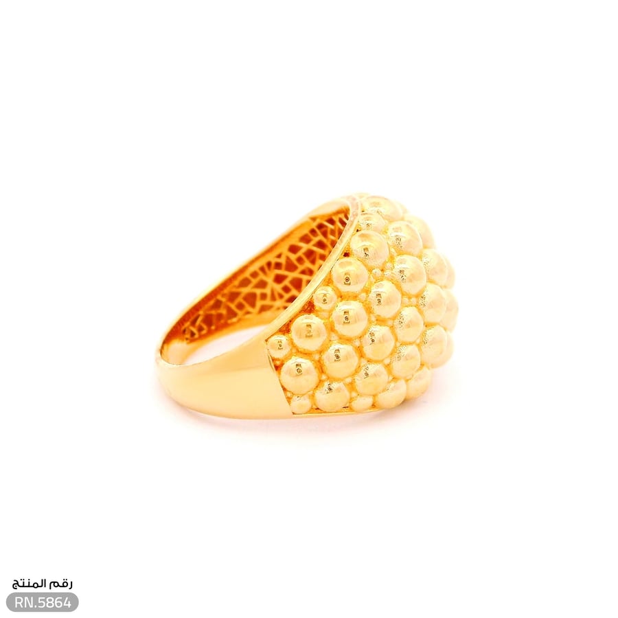 خاتم ذهب عيار 21 بنقوش مميزة (RN.5864)