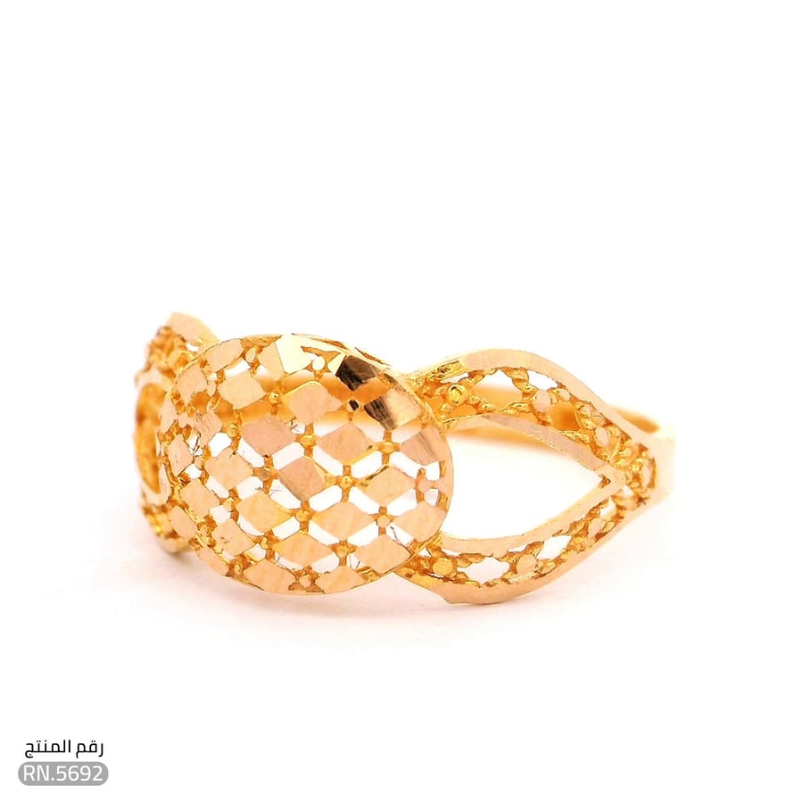 خاتم ذهب عيار 21 تصميم راقي وفاخر (RN.5692)