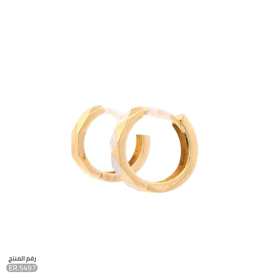 حلق ذهب عيار 18 بنقش مميز (ER.5497)