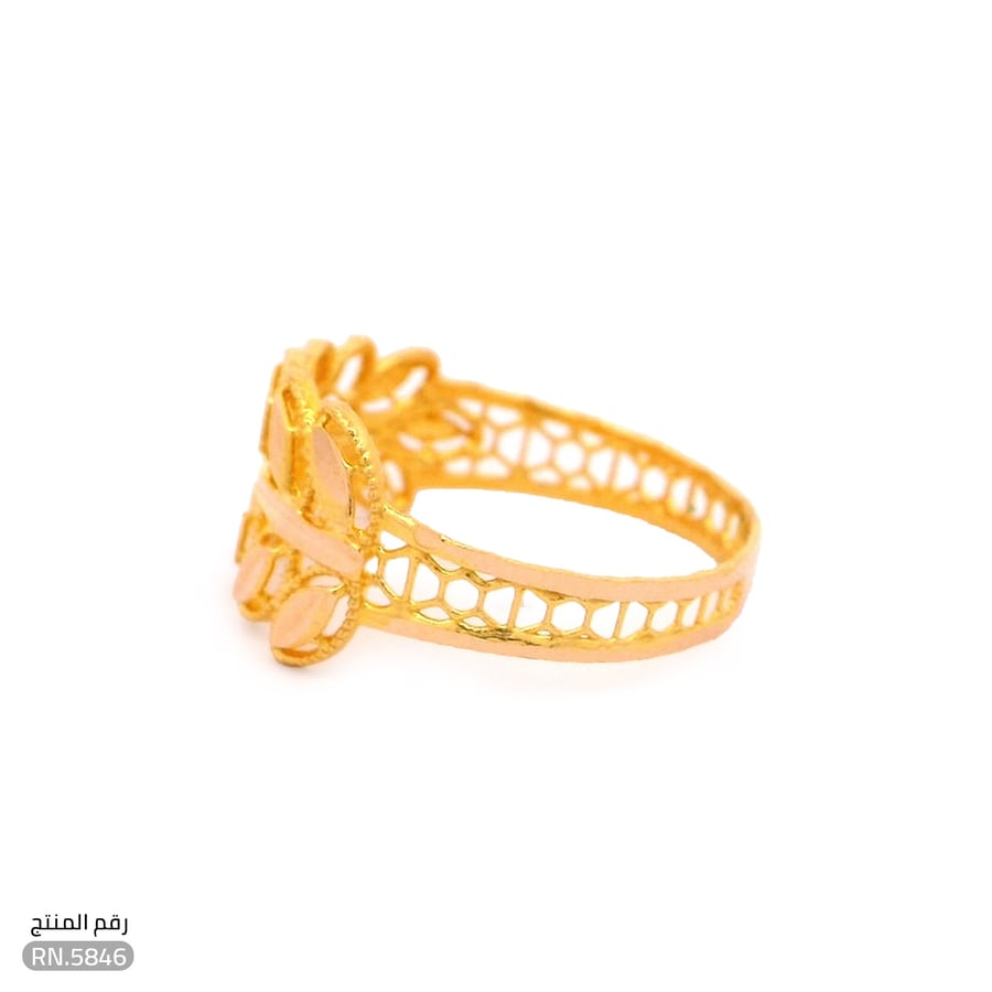 خاتم ذهب عيار 21 تصميم ساحر أنيق (RN.5846)