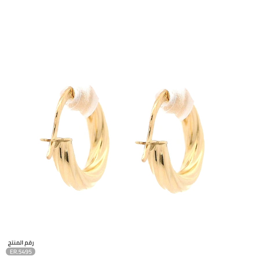حلق ذهب عيار 18 تصميم ملتف أنيق (ER.5495)