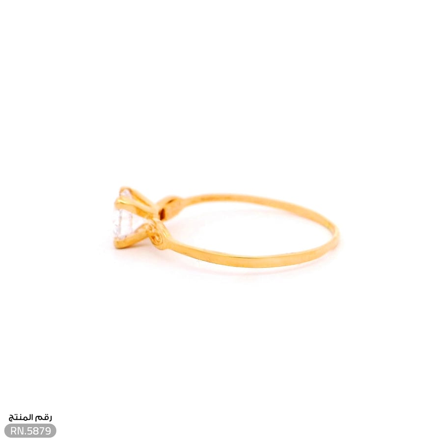 خاتم ذهب عيار 21 تصميم ناعم بفص فاخر (RN.5879)