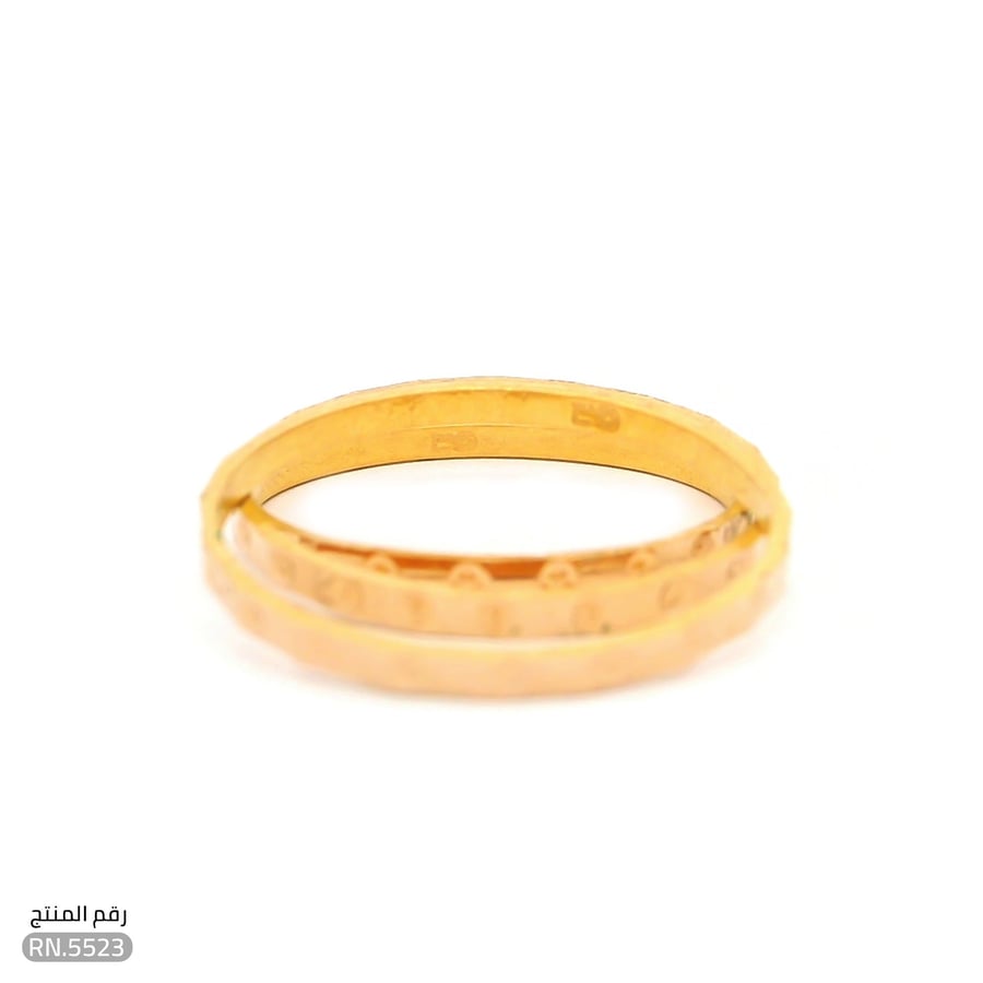 دبل ثلاثية بنقش أنيق ذهب عيار 21 (RN.5523)
