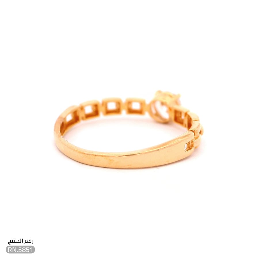 خاتم ذهب عيار 21 تصميم حلقات وفص فاخر (RN.5851)
